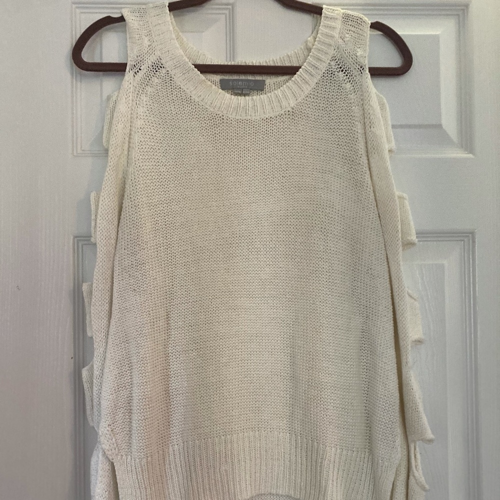 White Cut-out Sweater